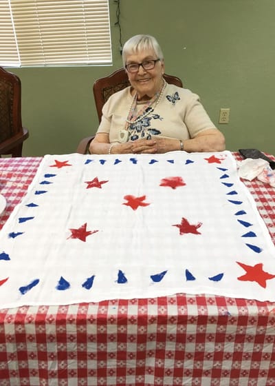 Resident engaged in an arts and crafts activity