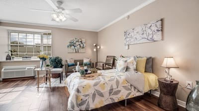 Cozy interior of a resident room with decor