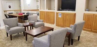 Common area with seating in the facility
