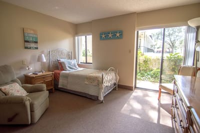 Cozy resident room with a view and decor
