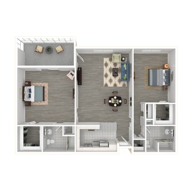 Architectural floor plan of a resident unit