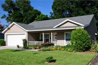 Exterior view of a single-story assisted living facility