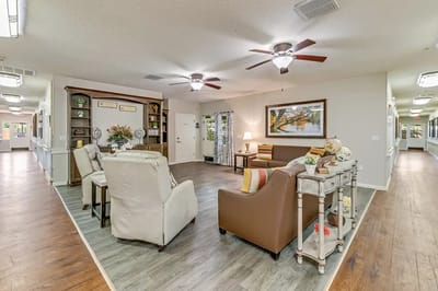 Cozy common area with seating and decor