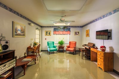 Comfortable lounge area with chairs and decor