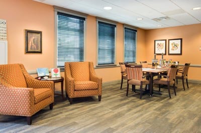 Common area with seating and dining table