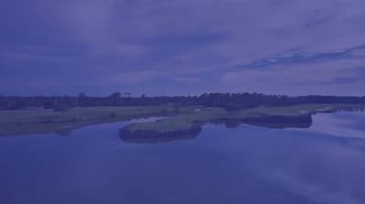 Scenic view of a peaceful outdoor space with water.