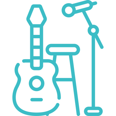 Graphic of a guitar and microphone