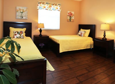 Cozy shared resident room with twin beds