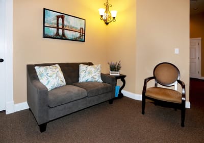Comfortable seating area in a common room