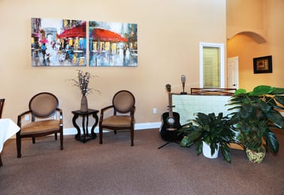 Common area featuring chairs and decor