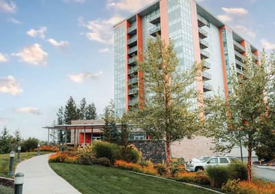 Exterior view of Rockwood South Hill with landscaping
