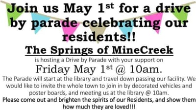 Flyer for a resident celebration parade event