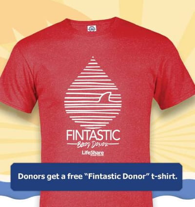 Promotional t-shirt design for a blood donation campaign