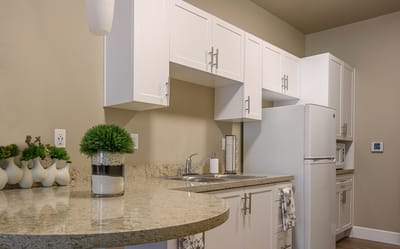 Interior view of a modern kitchen area