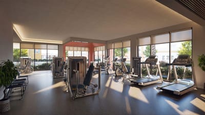 Interior view of a well-equipped fitness center