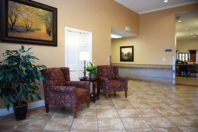 Comfortable seating area in facility lobby