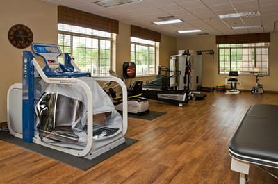 Interior view of a fitness room with equipment
