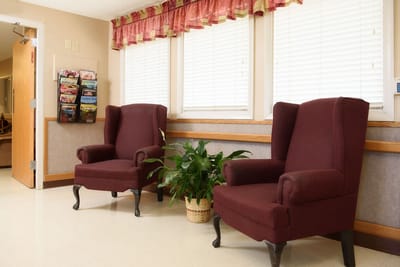 Cozy seating area in a facility common space