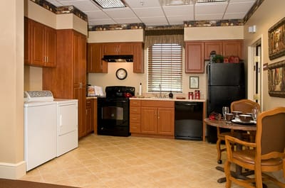 Cozy kitchen area in a senior living unit