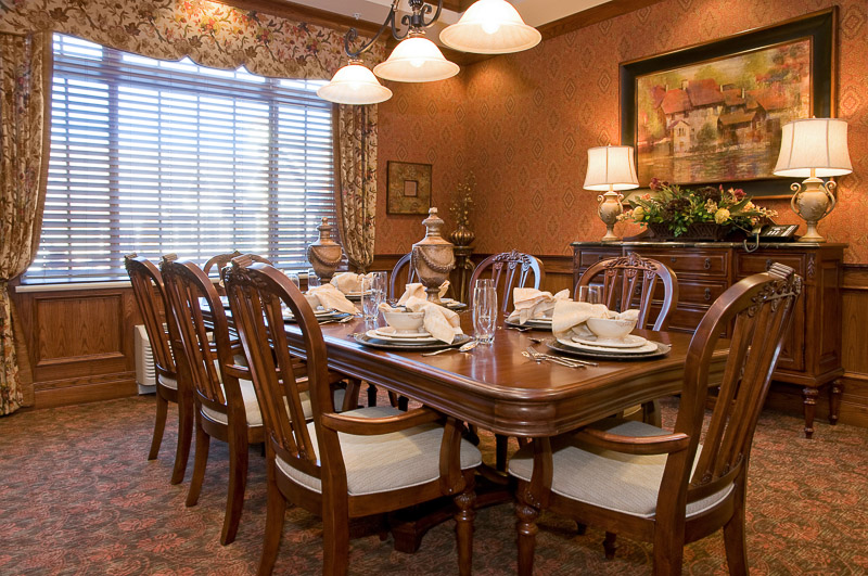 Elegant dining room set for a meal