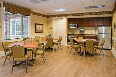Interior view of a dining area in the facility