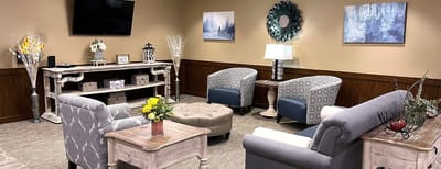 Comfortable lounge area with seating and decor