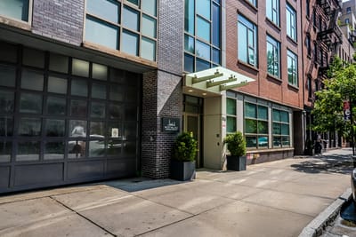Exterior view of a modern nursing facility entrance