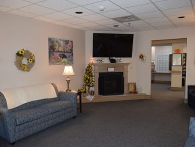 Cozy common area with seating and decor