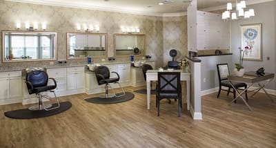 Bright, modern beauty salon inside a facility