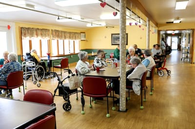 Residents socializing in a common area