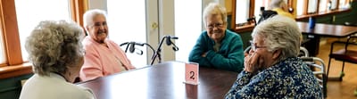 Residents chatting and enjoying each other's company