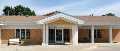 Front entrance of Park Place Apartments