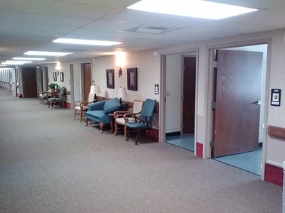 Hallway inside Woodland Assisted Living facility
