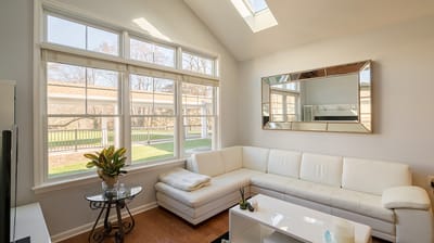 Bright common area with comfortable seating