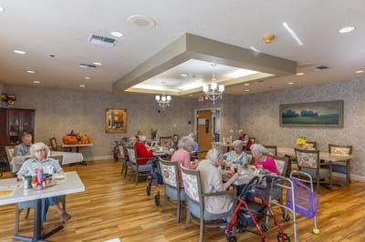 Residents enjoying activities in a common area