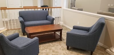 Cozy seating area in a common room