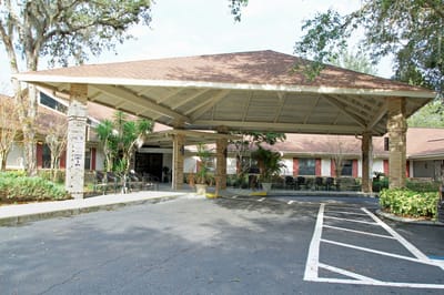 Covered entrance to the nursing home facility