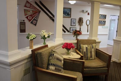 Cozy interior common area with seating and decor