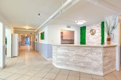 Bright and welcoming reception area with modern decor