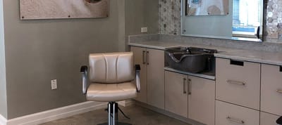 Beauty salon interior with a hair styling chair