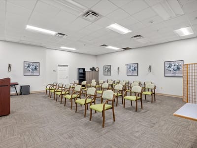 Interior view of a meeting room with chairs