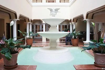 Elegant indoor fountain in a common area