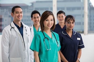 Group of healthcare professionals posing together