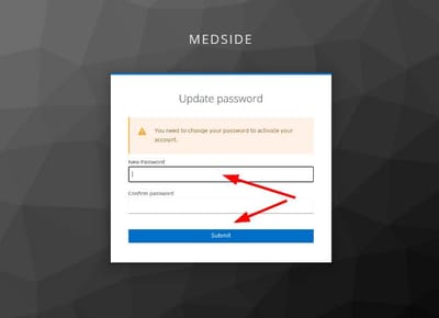 Medside Adult Day Health Center of Stone Mountain, home care in St Mountain, GA — Password update interface with input fields and instructions