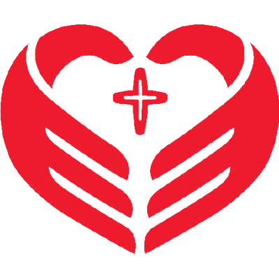Stylized heart with wings and a cross