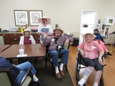 Residents enjoying an activity in a common area