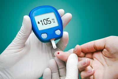 Sarah Adult Day Services, nursing home — Blood glucose testing procedure with a glucometer and finger prick