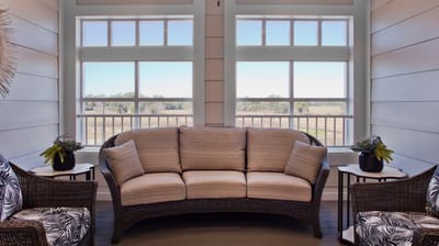 Bright and inviting common area with a seating arrangement.