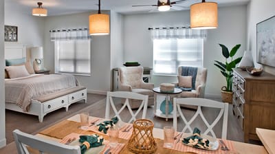 Bright and modern interior of a resident's living space