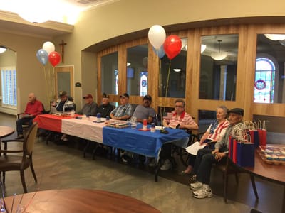 Residents participating in a celebration event